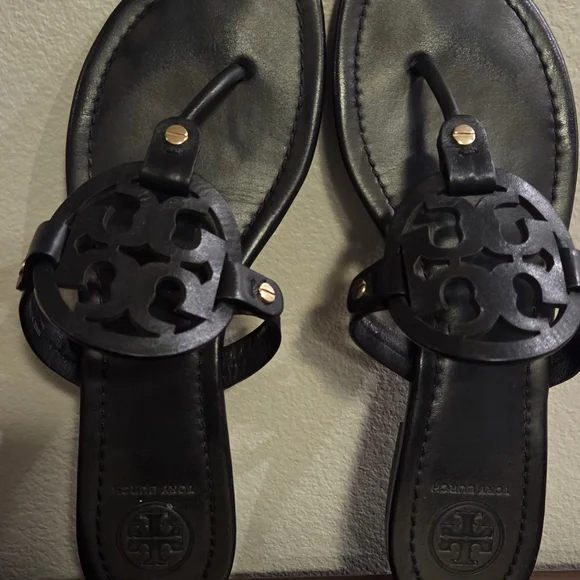Tory Burch Black Leather Miller Sandal - Picture 2 of 6